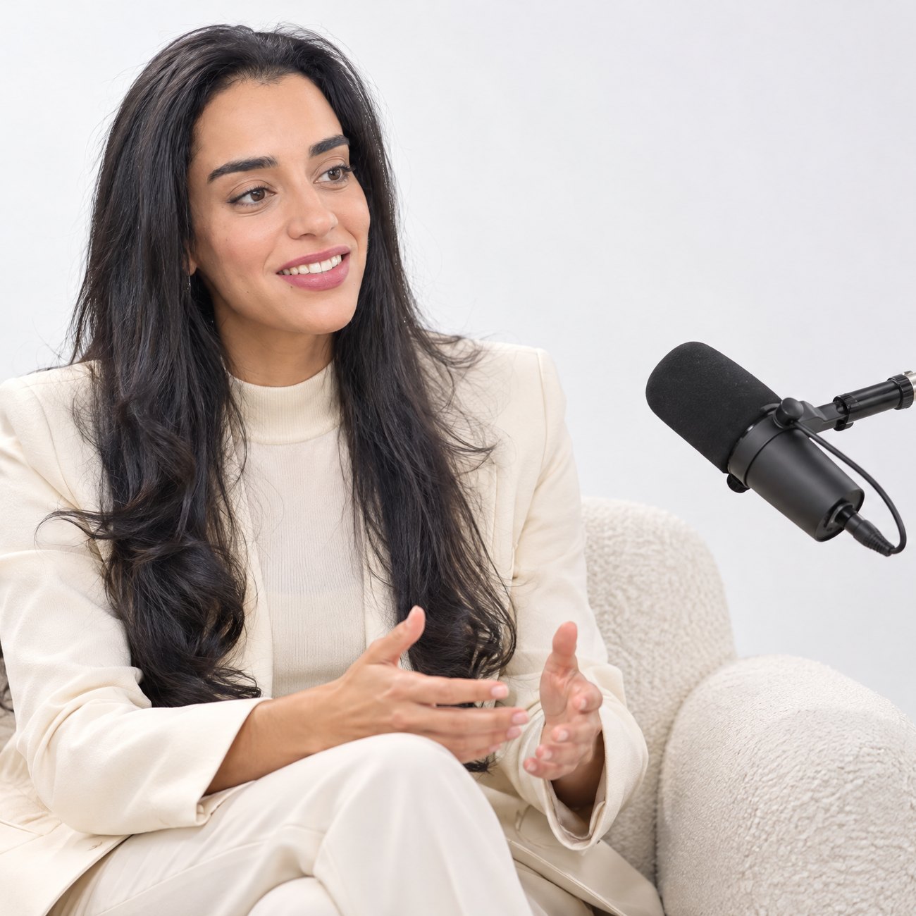 Photo créée avec l'IA, univers Podcast et studio