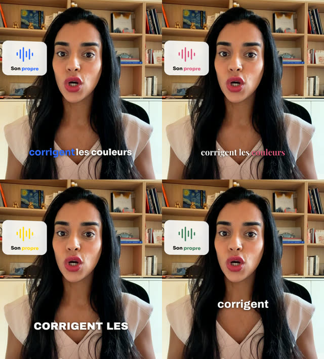 La même vidéo montée avec quatre chartes différentes